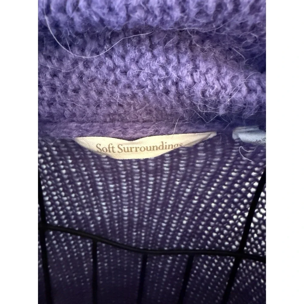 Soft Surroundings Telluride Topper Long Cardigan Size M Purple Wool Mohair - Picture 4 of 8